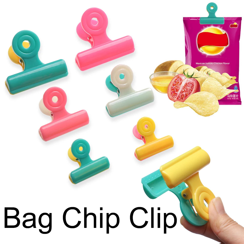 5Pcs New Plastic Multifunction Bag Chip Clips Fresh Food Close Clips Photo Office File Holder Clamps Air Tight Seal Grip