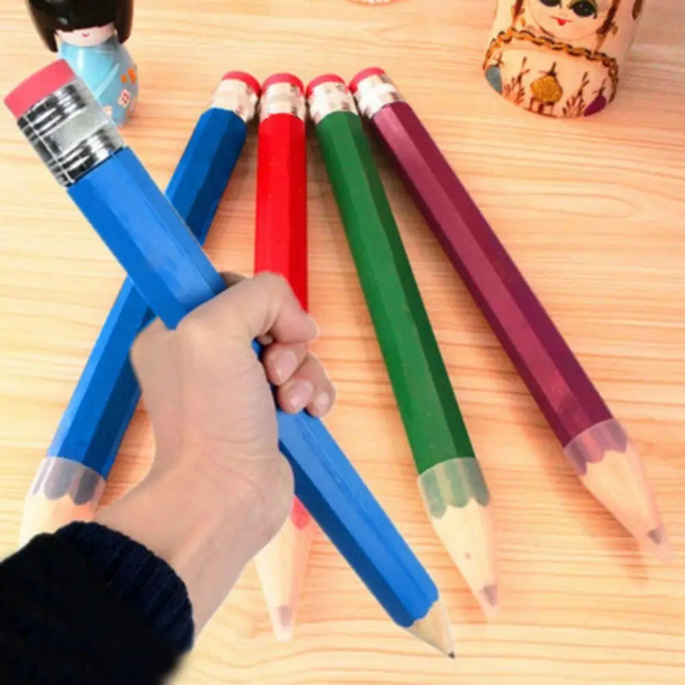 35CM Giant Wooden Pencil With Eraser Creative Stationery Supplies For Painter Artist Student Fun Novelty Gift Performance Prop