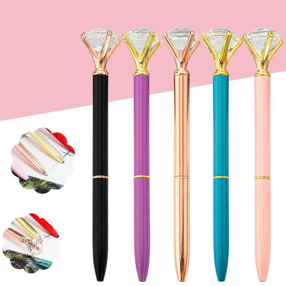 High-quality Diamond Crystal Ballpoint Pen Multicolor Bling Ball Pen Luxury Stationery Writing Pen Office School Supplies