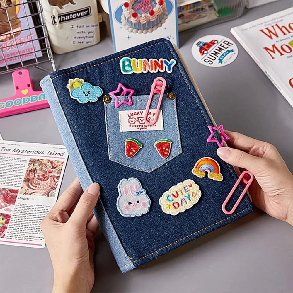 Denim Notebook Binder Journal DIY Cover Mini Card Album Retro Hand Ledger Diary With Pocket Girl Notebook Idol Photo Card Holder