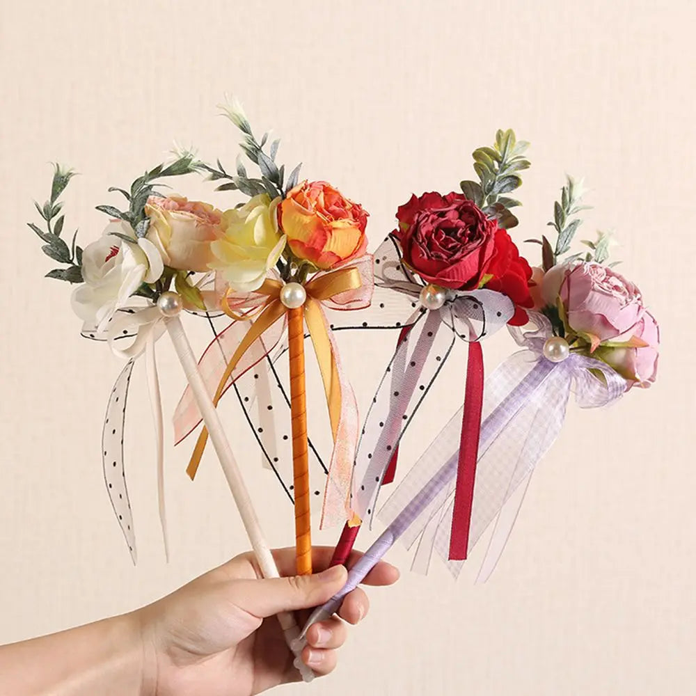 New Flower Pen Foam Rose Gel Pens Valentine Day Gift Neutral Signature Pen Student Stationery Writing Tool School Office Supply