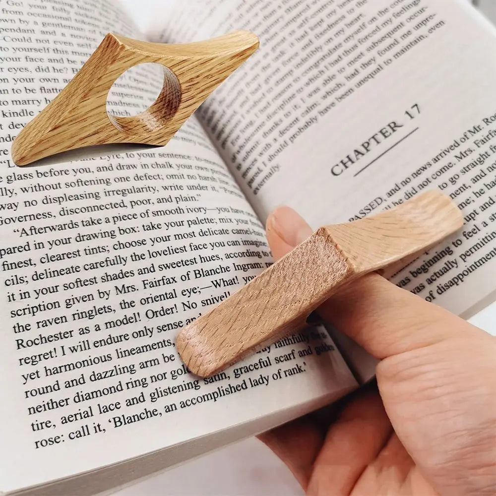 High Quality One Hand Reading Bookmarks Wooden Page Turning Fixed Thumb Bookmark Fast Reading Aids Tools Book Page Holder Gift