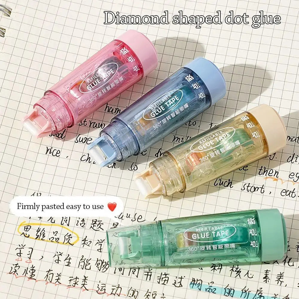 Press-type Dispensing Glue Correction Belt Type Glue Mini Portable Eraserable Glue Paste Cute Dispensing Pen Double-Sided Glue